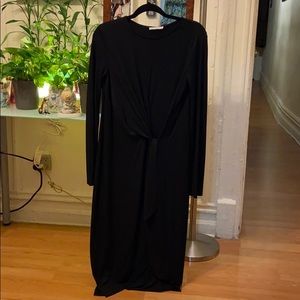 Zara black long sleeve scoop neck dress